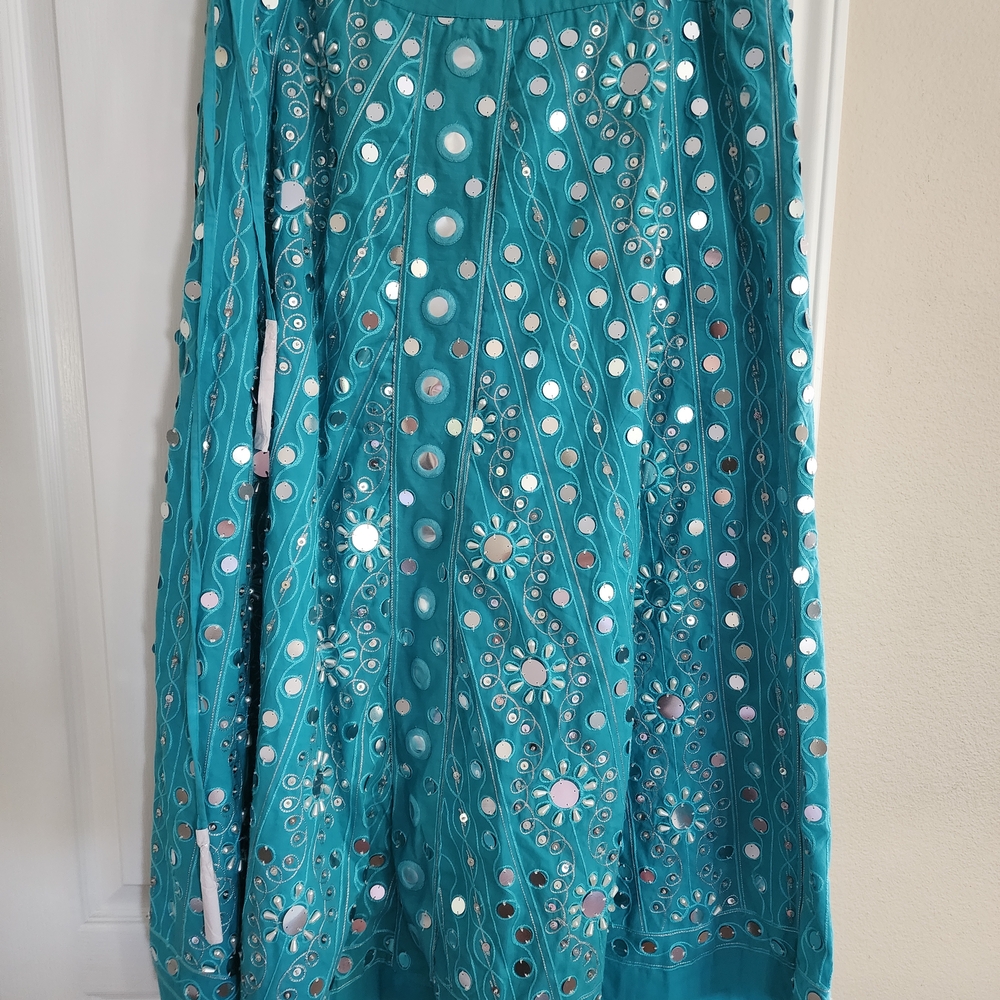 Soft Surroundings Blue Sequin Skirt